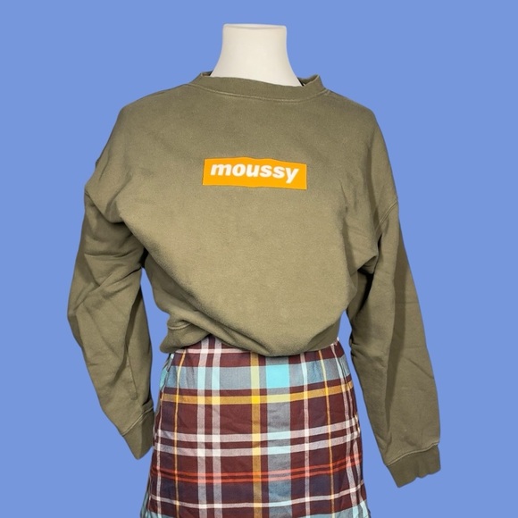 Moussy logo pullover sweatshirt olive small - Picture 1 of 15
